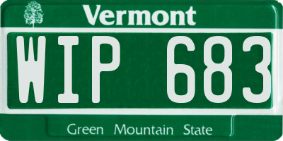 VT license plate WIP683