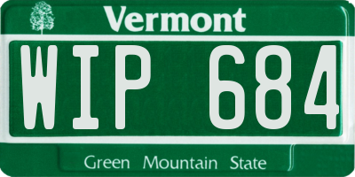 VT license plate WIP684
