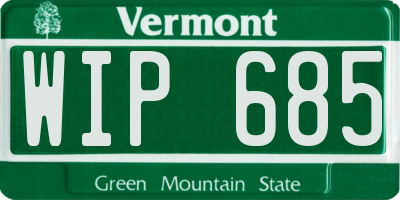 VT license plate WIP685