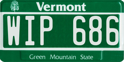VT license plate WIP686