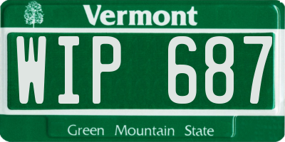 VT license plate WIP687