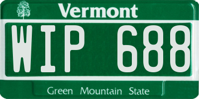 VT license plate WIP688