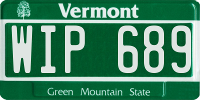 VT license plate WIP689