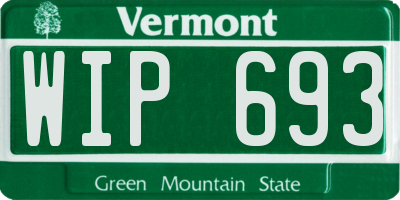 VT license plate WIP693