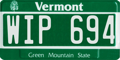 VT license plate WIP694