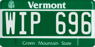 VT license plate WIP696