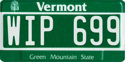 VT license plate WIP699