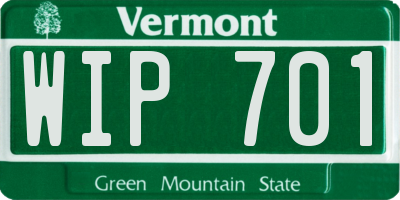VT license plate WIP701