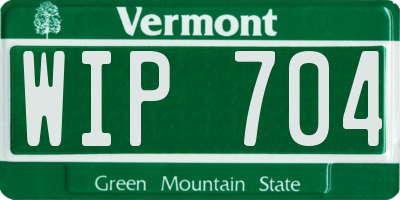 VT license plate WIP704