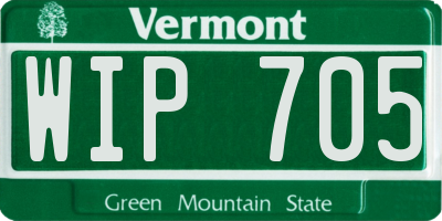VT license plate WIP705