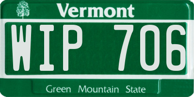 VT license plate WIP706