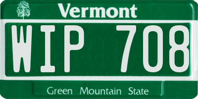 VT license plate WIP708