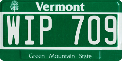 VT license plate WIP709