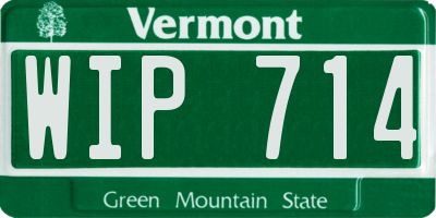 VT license plate WIP714