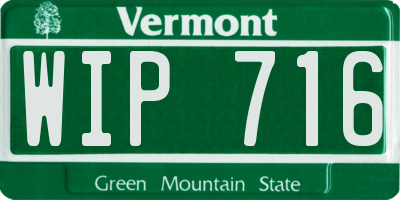 VT license plate WIP716