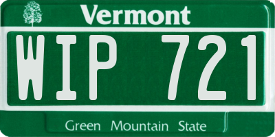 VT license plate WIP721