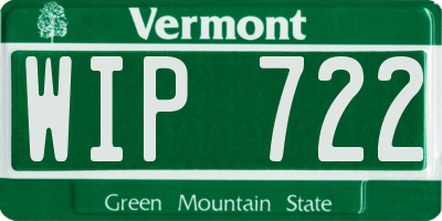 VT license plate WIP722