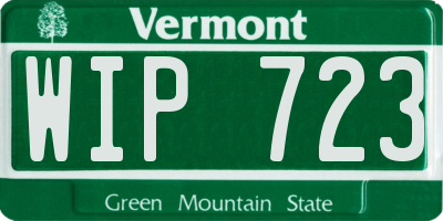 VT license plate WIP723