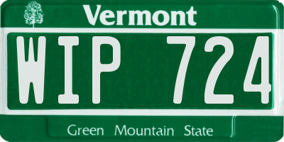 VT license plate WIP724