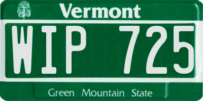 VT license plate WIP725