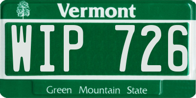 VT license plate WIP726