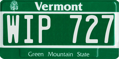 VT license plate WIP727