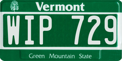 VT license plate WIP729