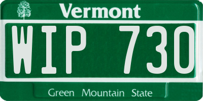 VT license plate WIP730