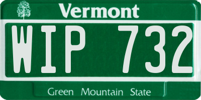 VT license plate WIP732
