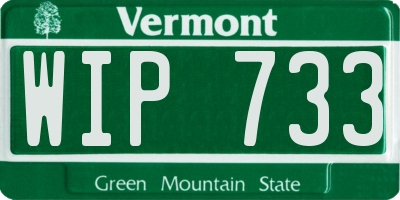 VT license plate WIP733