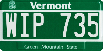 VT license plate WIP735