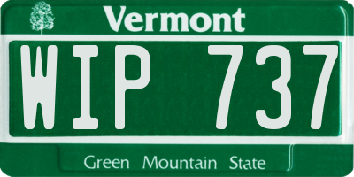 VT license plate WIP737