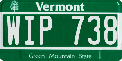 VT license plate WIP738