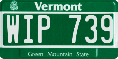 VT license plate WIP739