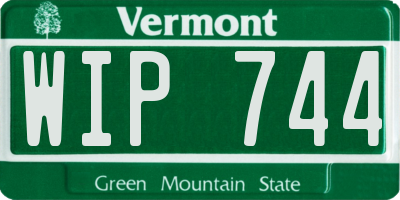 VT license plate WIP744