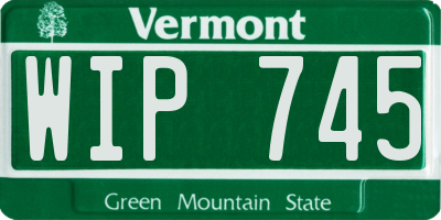 VT license plate WIP745