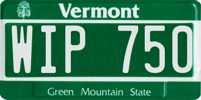VT license plate WIP750