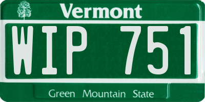 VT license plate WIP751