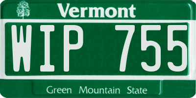 VT license plate WIP755