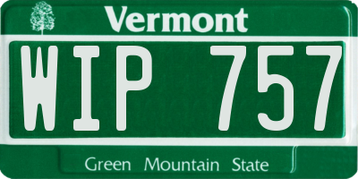 VT license plate WIP757