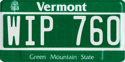 VT license plate WIP760