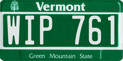 VT license plate WIP761
