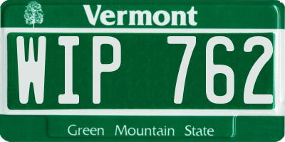 VT license plate WIP762