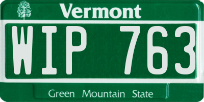 VT license plate WIP763