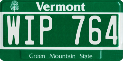 VT license plate WIP764