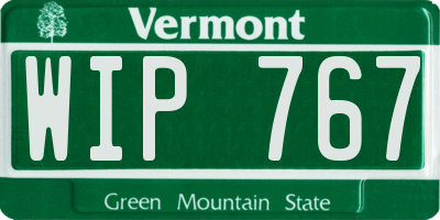 VT license plate WIP767