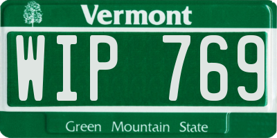 VT license plate WIP769