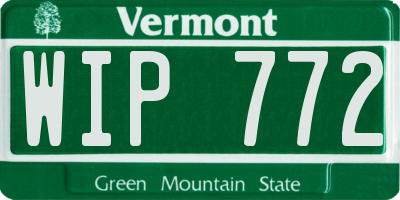 VT license plate WIP772