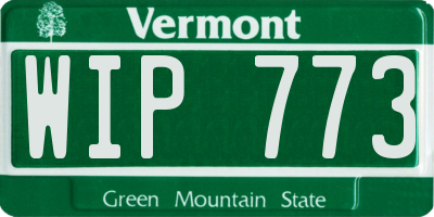 VT license plate WIP773