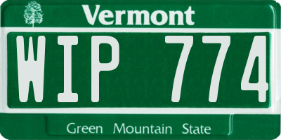 VT license plate WIP774